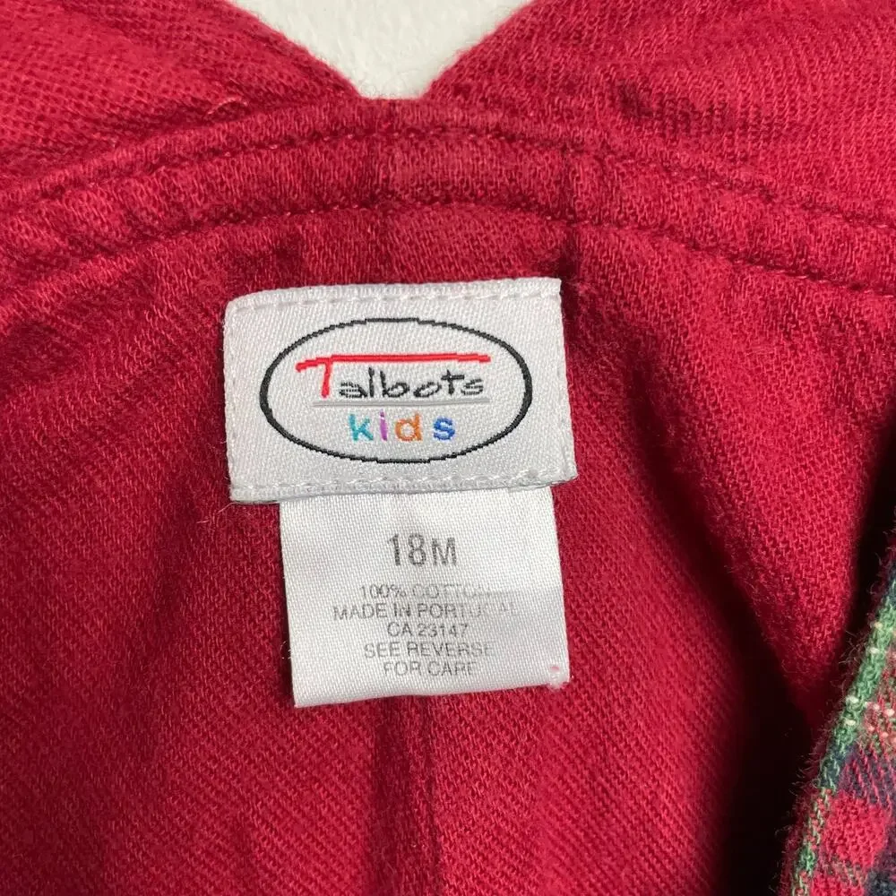 Talbot Kids Plaid Flannel Overalls 18 months Cotton Preppy Cottagecore Holiday